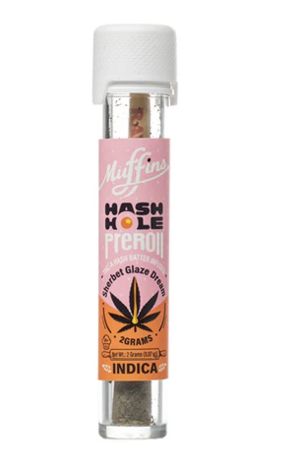 Muffins Hash Hole THCA 2g Pre Rolls | Sherbet Glaze Drizzle (Indica)